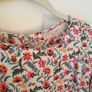 Loft Blouse Long Sleeve Floral Paisley XS